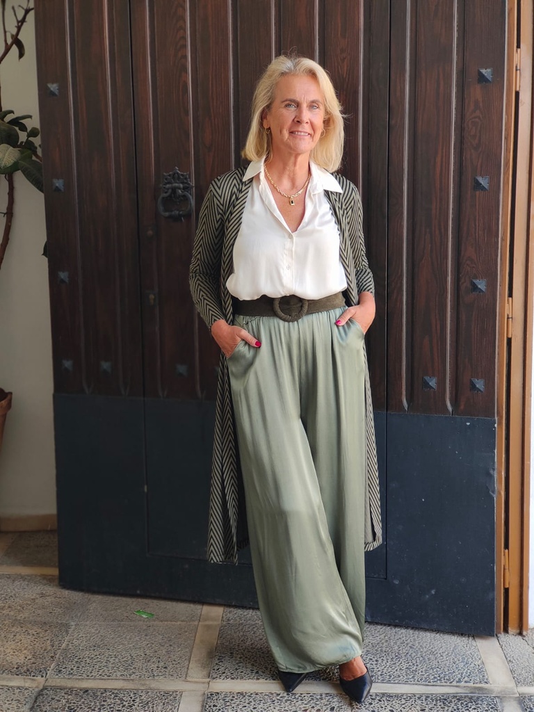 Pantalon Palazzo Kaki masqmoda